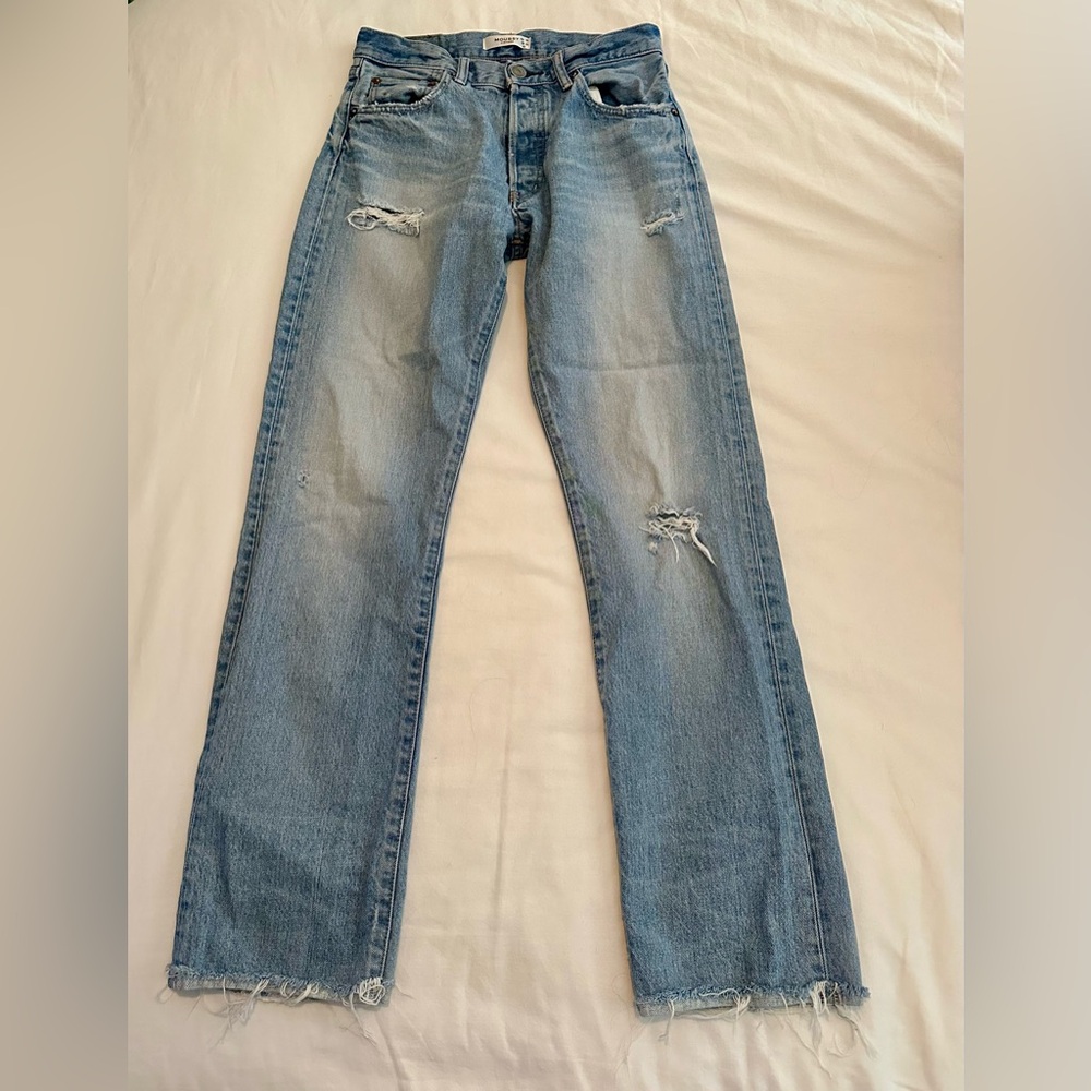 Moussy Vintage, size 26, distressed straight leg jeans